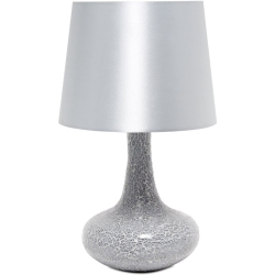 ALL THE RAGES CANADA Simple Designs Resin Mosaic Tiled Genie Table Lamp In With Shade In Gray
