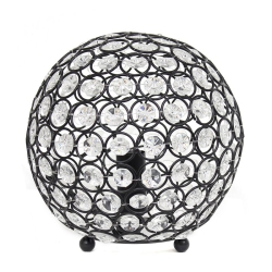 ALL THE RAGES CANADA Elegant Designs Metal 8" Ellipse Sequin Crystal Ball Table Lamp In Bronze