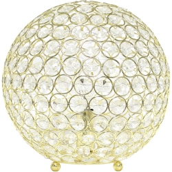 ALL THE RAGES CANADA Elegant Designs Metal 10" Ellipse Sequin Crystal Ball Table Lamp In In Gold