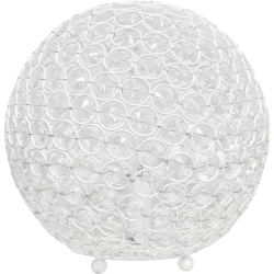 ALL THE RAGES CANADA Elegant Designs Metal 10" Ellipse Sequin Crystal Ball Table Lamp In In White