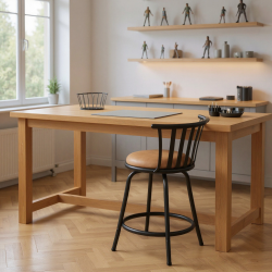 HOMY CASA Set Of 1 Adjustable Workbench With Cup Holder And Comfortable Cushion for Collectibles, Model Building, And Hobby Work