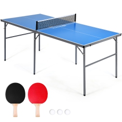 COSTWAY Goplus 6’X3’ Portable Tennis Ping Pong Folding Table W/accessories Indoor Outdoor Game