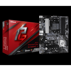 ASROCK B550 Phantom Gaming 4 Atx Motherboard - Socket Am4 - Amd B550 Chipset - Supports Ddr4-4733+(Oc) - 1X PCie 4.0 X16 - 1X PCie 3.0 X16 - 2X M.2