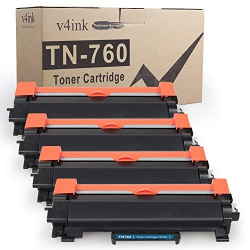 V4INK 4 Pack New Compatible Toner Cartridge Replacement for Brother Tn760 Tn 760 Tn730 for Brother Dcp-L2550Dw