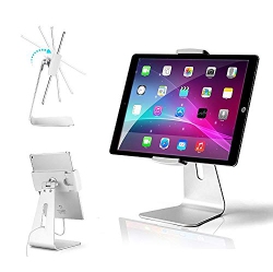 ABOVETEK Elegant Tablet Stand, Aluminum Ipad Stand Holder, Desktop Kiosk Pos Stand for 7-13 Inch Ipad Pro Air Mini Galaxy