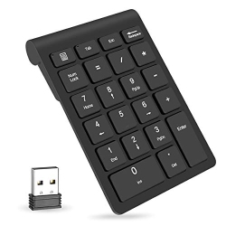 FOLODA Wireless Number Pads, Numeric Keypad Numpad 22 Keys Portable 2.4 Ghz Financial Accounting Number Keyboard Extensions 10