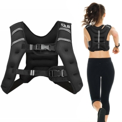 COSTWAY 16Lbs Workout Weighted Vest W/mesh Bag Adjustable Buckle Sports Fitness Training