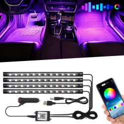 HLD Interior Car Lights Strip, Car Led Lights Interior Strip Underdash Lighting Kits Music Multicolor Car Led Strip Light USB \w Bluetooth App Control
