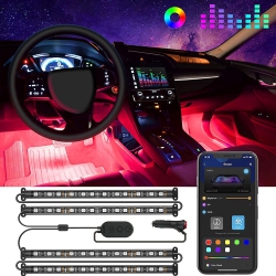 HLD Interior Lights for Car, App Control Smart Car Lights \w Diy Mode And Music Mode, Waterproof Led Interior Lights, RGB Under Dash Car Led Lights