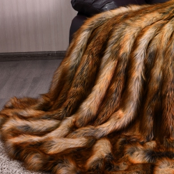COSTWAY Luxury Plush Faux Fur Throw Blanket Soft Warm Fluffy Bed Couch