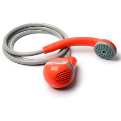 IVATION Portable Outdoor Shower, Battery Powered - Compact Handheld Rechargeable Camping Showerhead - Pumps Water From Bucket Into Steady, Gentle