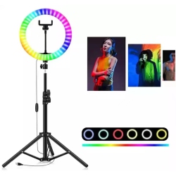 IMGADGETS 10” Selfie RGB Ring Light \w 6Ft Tripod Stand & Flexible Phone Holder. Bloggers Ring Light for /live Stream/makeup/photography/meetings