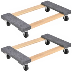 COSTWAY 2PCs Furniture Dolly Moving Carrier Mover Handle Caster 1000Lbs Capacity 30"x18