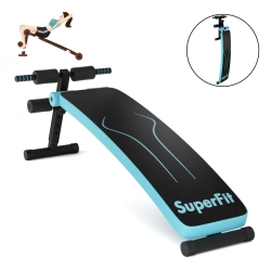 COSTWAY Superfit Folding Weight Bench Adjustable Sit-Up Board Workout Slant Bench