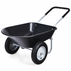 COSTWAY 2 Tire Wheelbarrow Cart Heavy-Duty Dolly Utility Cart In Black
