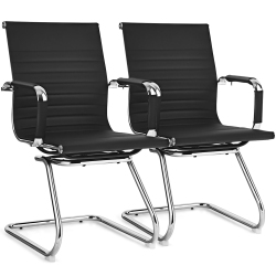 COSTWAY Set Of 2 Office Waiting Room Chairs for Reception Conference Area