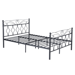 HOMY CASA Twin Size, Mattress Foundation Bed Frames With Special Headboard And Footboard Sturdy Metal Platform Frame Assemble Easily Mattress