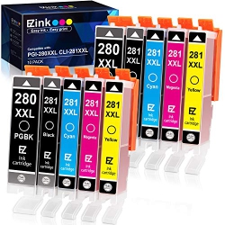 E-Z INK (Tm) Compatible Ink Cartridge Replacement for Canon 280 281 Pgi-280Xxl Cli-281Xxl for Pixma Tr7520 Tr8520 Ts6120 Ts