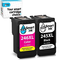 SMART INK Re-Manufactured Ink Cartridge Replacement for Canon Pg 245Xl Pg-245 Cl 246Xl Cl-246 ( Bk & Color 2 Combo Pack ) T
