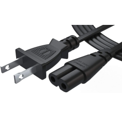 ACCEINFO Pwr Long 6 Ft 2 Prong Ac Wall Cable 2 Slot Power Cord for Led Lcd Tv Samsung Lg Sharp Canon Pixma HP Brother Epson Lexmark Printer Ps2 Ps3