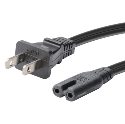 ACCEINFO J&d 2-Slot Power Cord, 18 Awg Non-Polarized 2 Prong Power Cable Figure-8 Power Cord, Nema 1-15P to Iec C7 Ul Listed (6 Feet / 1.8 Meter)