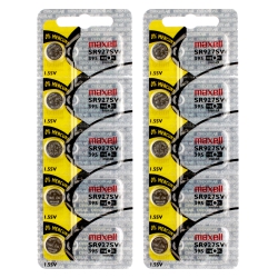 MAXELL 10 X 395 Watch Batteries, Sr927Sw Or 399 Battery