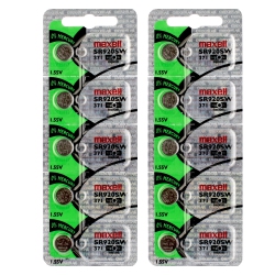 MAXELL 10 X 371 Watch Batteries, Sr920Sw Or 370 Battery