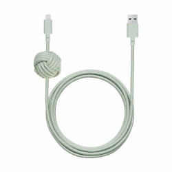 NATIVE UNION Night Charge/sync Lightning Cable With Weighted Knot 10Ft Charge/sync Cables Ncablelgrnnp In Sage