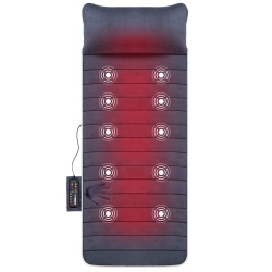SNAILAX Memory Foam Massage Mat \w Heat, 6 Therapy Heating Pad, 10 Vibration Motors Massage Mattress Pad, Full Body Massager Cushion Relieve Neck