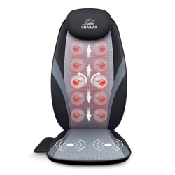 SNAILAX Shiatsu Massage Cushion With Heat Massage Chair Pad Kneading Back Massager for Home Office Seat Use Sl-256