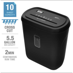ROYAL SOVEREIGN 10-Sheet Cross-Cut Paper Shredder, Credit Card Shredders for Home Office Use, 5.5 Gallons Large Wastebasket