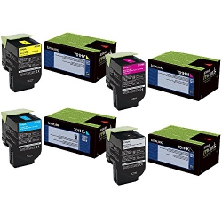 LEXMARK 70C1Hc0, 70C1Hk0, 70C1Hm0, 70C1Hy0 High Yield Toner Cartridge Set - Cs510De Black, Cyan, Magenta In Yellow