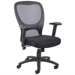 SCRANTON & CO Mesh Fabric Adjustable Height Arms Task Office Chair In In Black