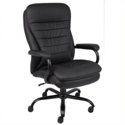 PEMBERLY ROW Leather Upholstered Swivel Office Chair In In Black
