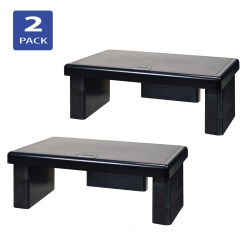 DAC Stax Mp-107 Ergonomic Height-Adjustable Monitor Riser/laptop Stand, Black, 2 Pack