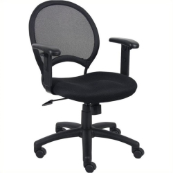 KINGFISHER LANE Fabric Task Office Chair With Adjustable Arms In In Black