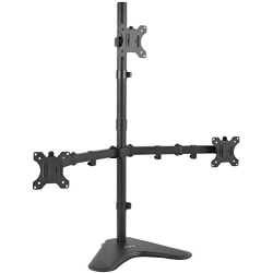 VIVO Triple Lcd Led Computer Monitor Desk Stand, Free Standing Heavy Duty Fully Adjustable Mount for 3 Screens Up to 30 Inc