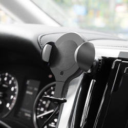 CSMART Wireless Charger Car Cell Phone Holder, Qi Fast Wireless Charging Long Arm Vent Dashboard Windshield Phone Holder