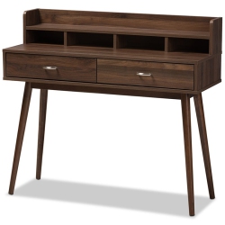 BAXTON STUDIO Disa Writing Desk In Walnut In Brown