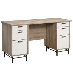 SAUDER Anda Norr Executive Desk In Sky Oak And In White