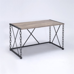 BOWERY HILL Writing Desk In Rustic Oak And Antique In Black