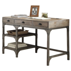 ACME FURNITURE Acme Gorden Writing Desk In Weathered Oak And Antique In Silver
