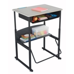 BOWERY HILL Transitional Student Desk With Book Box In In Beige