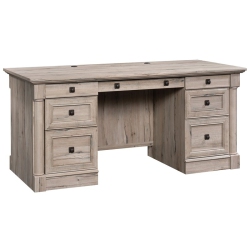 SAUDER Palladia Contemporary Wood Executive Desk In Split Oak