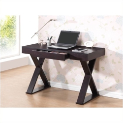 PEMBERLY ROW Trendy Desk With Drawer In Espresso