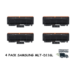 BESTONER 4 Pack Samsung 116/mlt-D116L/d116/mltd116 Toner Cartridge for Printer M2675/m2825/m2626/m2625 In Black