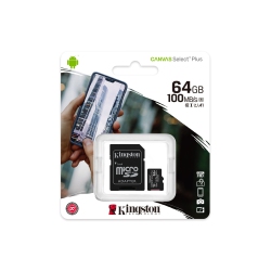 KINGSTON Canvas Select Plus Microsdxc 64GB Class 10 Uhs-I Memory Card (With Adapter)
