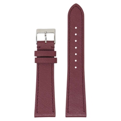 DASSARI Premium Saffiano Leather Watch Band Strap (Short, Standard, Long) for Fitbit Charge 4 & Charge 3 - Short - Bordeaux