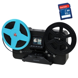 MAGNASONIC All-In-One Super 8/8MM Film Scanner, Converts 3", 5" & 7" Super 8/8MM Film Reels With Bonus 32GB Sd Card
