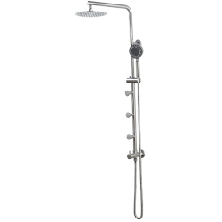 BLUE OCEAN Ocean 42” Stainless Steel Retro-Fit Rain Shower System With Shower Head, Body Nozzles, And Adjustable Slide Bar (Sc32002)